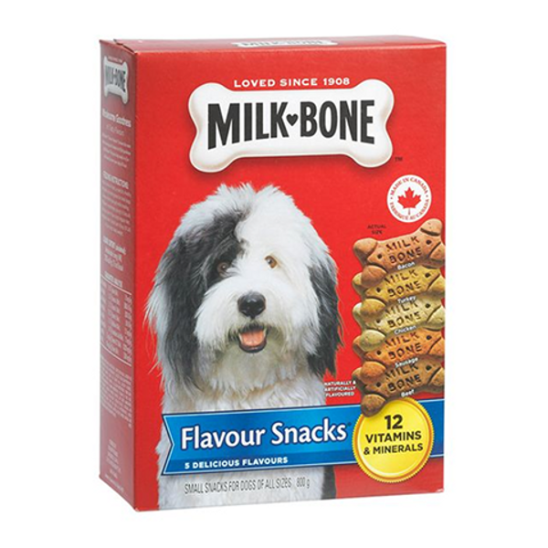 Milk-Bone Flavour Snacks Small 800g – tasty bite-sized dog treats, perfect for small dogs and training rewards