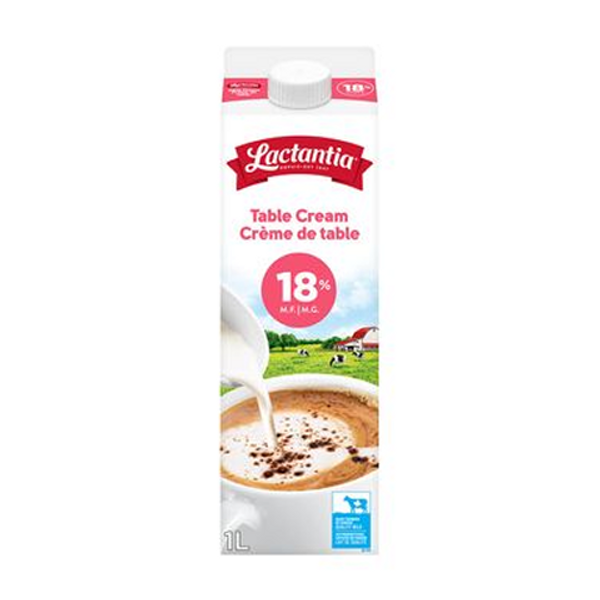 Lactantia 18% Table Cream 1L – smooth and creamy table cream for coffee, cooking, and desserts