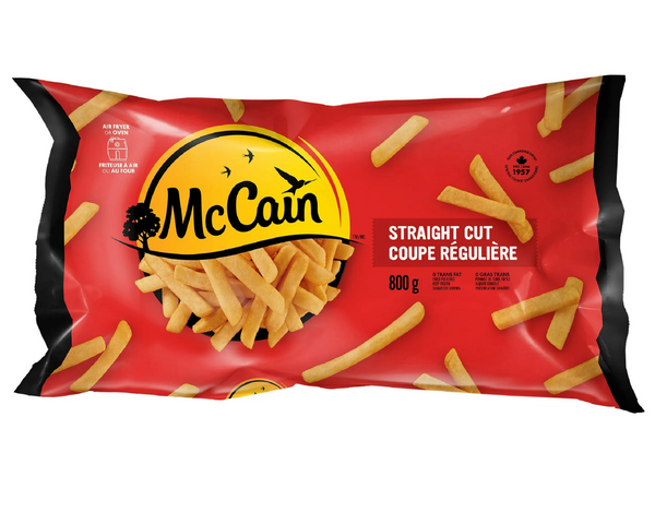 McCain Straight Cut Fries 650g – frozen straight-cut potato fries, perfect for a quick snack or side dish
