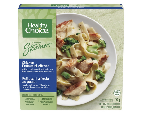 Healthy Choice Chicken Alfredo 283g – frozen meal with tender chicken, pasta, and creamy Alfredo sauce, perfect for a quick and delicious dinner