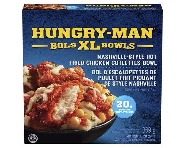 Hungry Man XL Nashville Hot Fried Chicken 369g – spicy, ready-to-heat frozen meal with crispy fried chicken