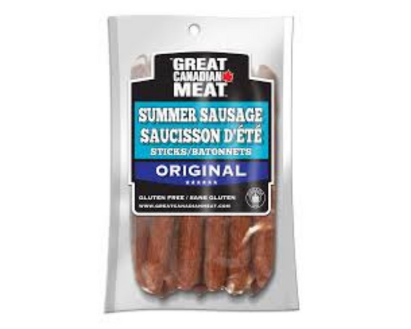 Great Canadian Meat Summer Sausage Sticks 280g – savory, ready-to-eat sausage sticks for snacking and charcuterie