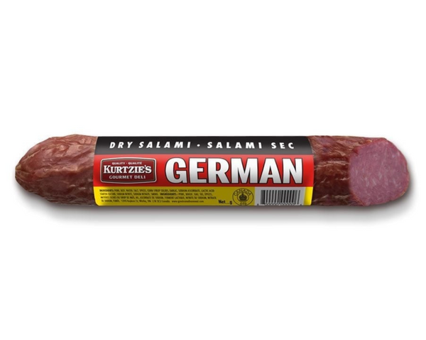 Great Canadian Meat German Dry Salami 275g – authentic German-style dry-cured salami slices Canada