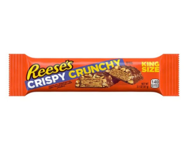Reese’s Crispy Crunchy King Size 87g – chocolate bar with crispy rice, crunchy peanut butter, and chocolate