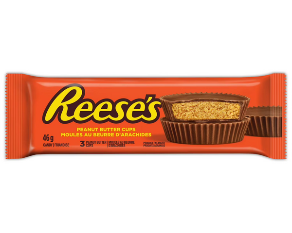 Reese’s Peanut Butter Cups 46g – classic milk chocolate cups filled with creamy peanut butter