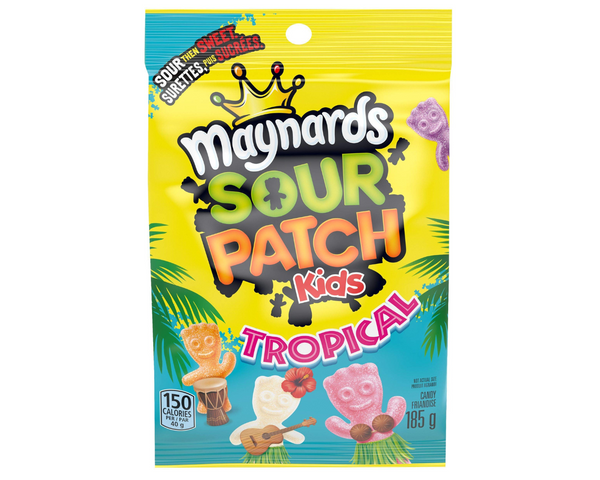 Maynards Sour Patch Kids Tropical 185g – chewy sour and sweet gummy candies in tropical flavors Maynards Sour Patch Kids Tropical 185g – chewy sour and sweet gummy candies in tropical flavors