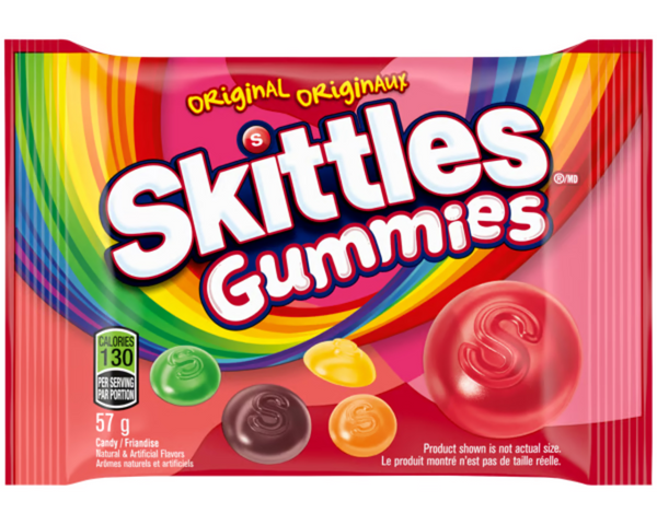 Skittles Original Gummies 57g – chewy fruit-flavored gummy candies in assorted flavors
