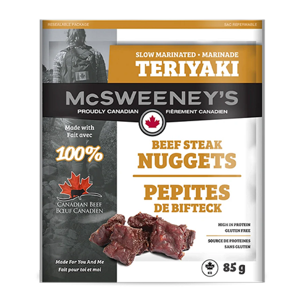 McSweeney’s Beef Steak Nuggets Teriyaki 85g savory beef snack
