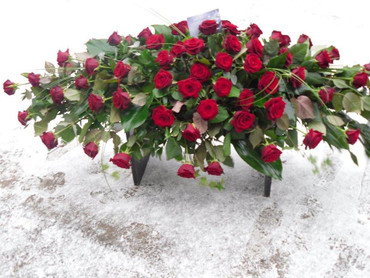 Red Roses Coffin Spray