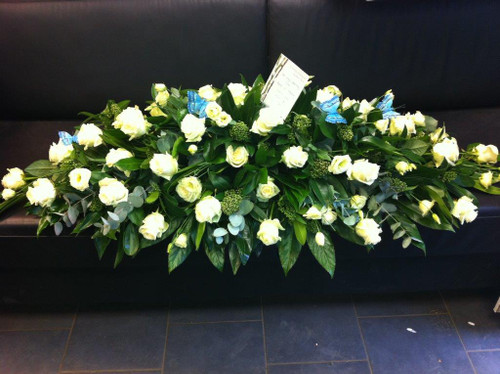 4.Ivory Roses coffin Spray 