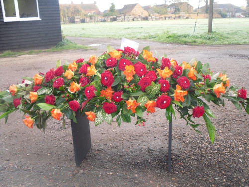 Mix of Roses Coffin Spray