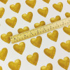 Love Hearts, Golden Yellow:  Digitally Printed French Terry