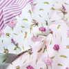 Floral, White:  Cotton Satin, European Import