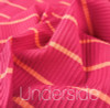 Wide Stripe, Magenta & Coral:  Ribbed Knit, European Import