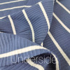 Wide Stripe, Denim Blue & White:  Ribbed Knit, European Import