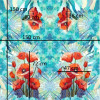 Stain Glassed Poppies: Panel Digital Jersey Knit, Stenzo  (approximately 150 cm)
