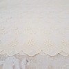 Embroidered Flowers Woven Cotton, Off White