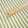 REMNANT: Candy Stripes, White & Green:  Cotton Satin, European Import (75 cm)