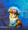 Fancy Cat: Panel Digital Brushed French Terry, European Import  (approximately 75 cm)