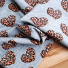 REMNANT: Leopard Spot Hearts:  French Terry, European Import (99 cm)