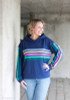 Simply Stripes, Navy: Panel French Terry, European Import  (approximately 80 cm)