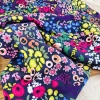 Brilliant Floral, Navy: French Terry, European Import