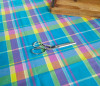 Madras, Blue, Pink & Yellow: Woven Cotton Poplin, European Import