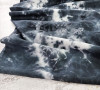 REMNANT: Tie Dye, Black, Linen & Viscose Woven Blend: European Import (14 cm)