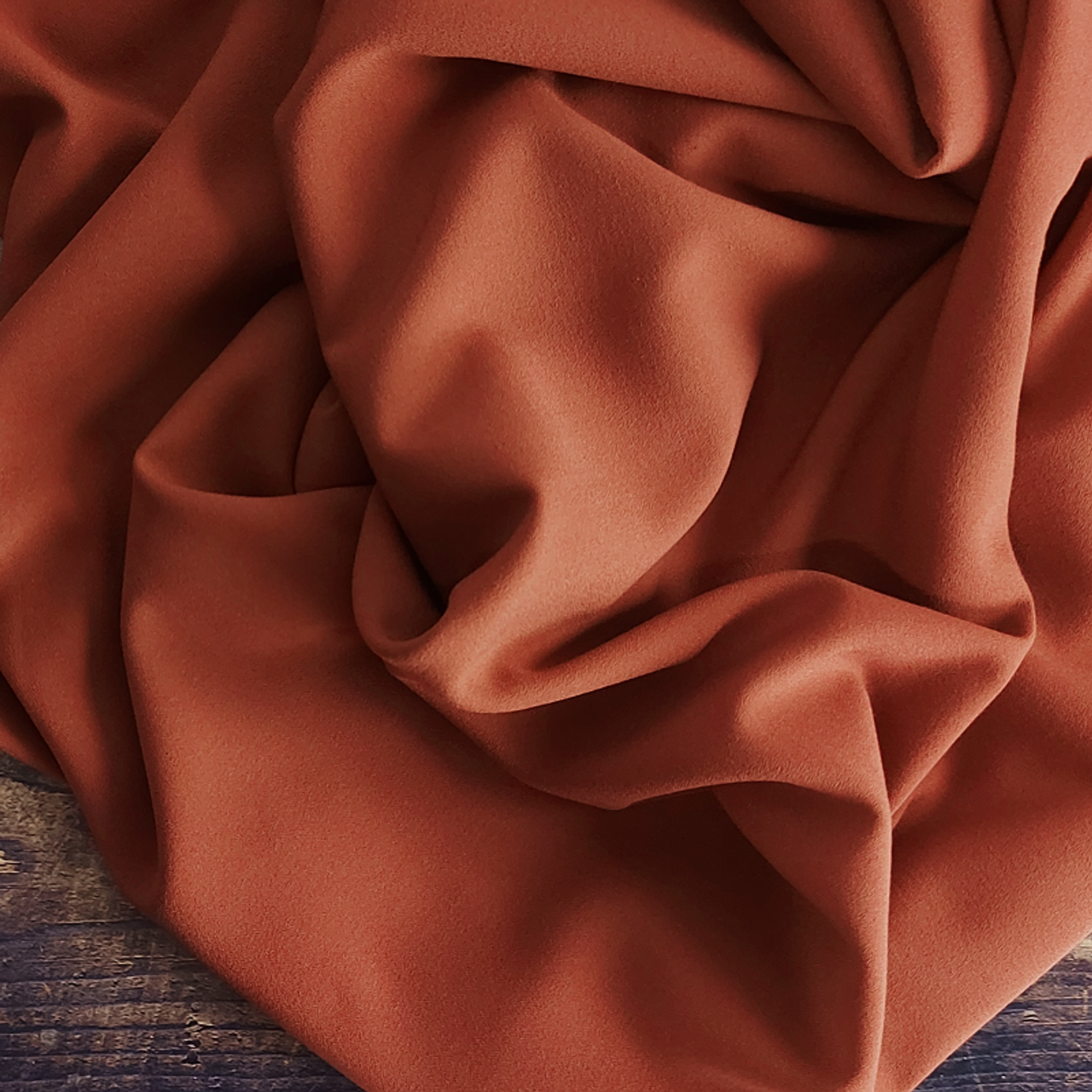 Stretch crepe fabric rust brown - Toptex