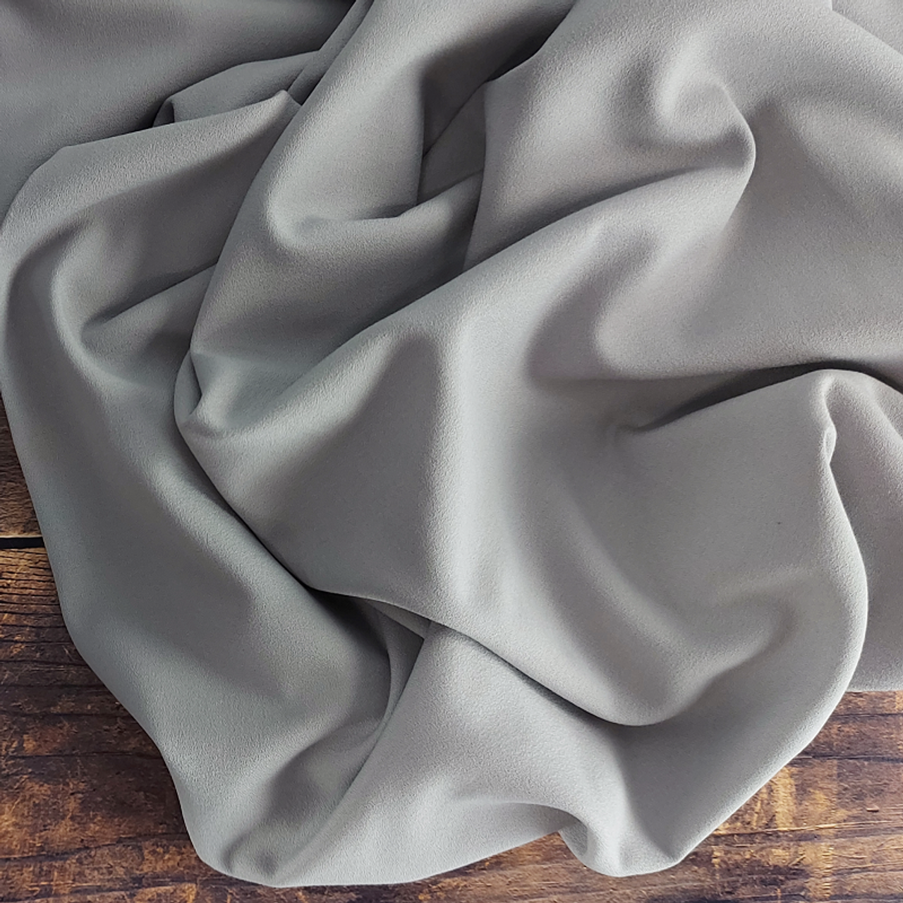 Polyester Stretch Crepe in Light Grey