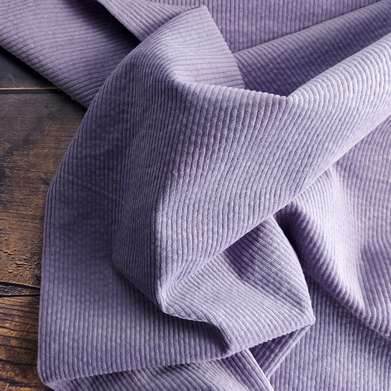 Stretch, woven, washed cotton corduroy fabric in beautiful colours