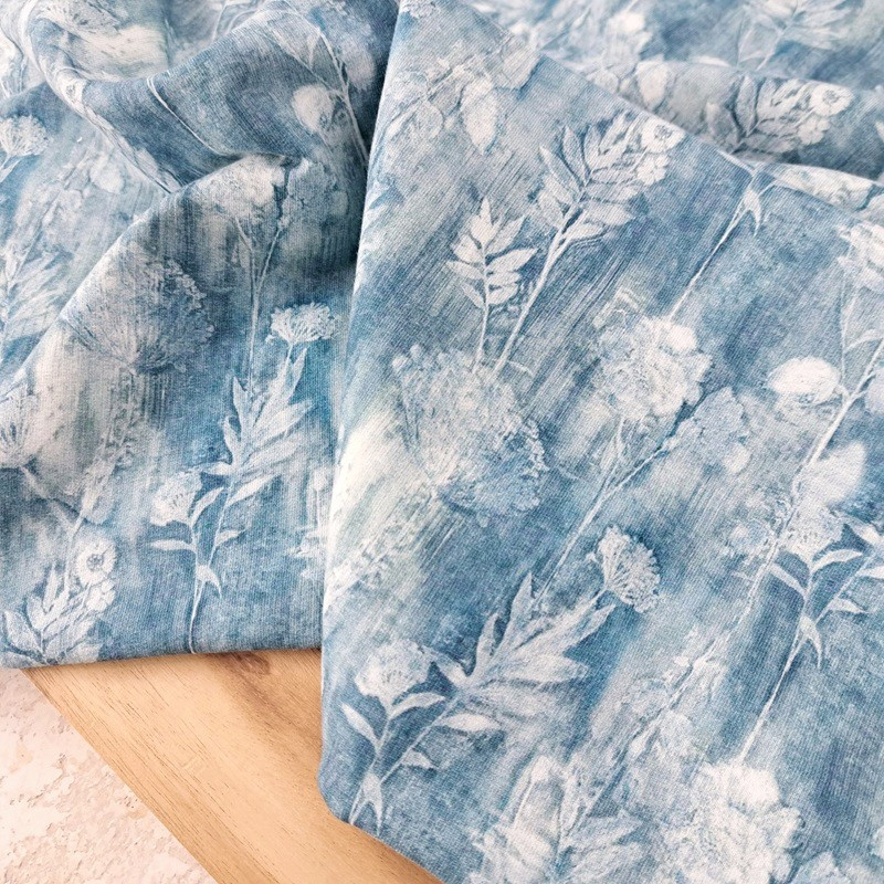 Beautiful Floral Impressions: French Terry, European Import at a