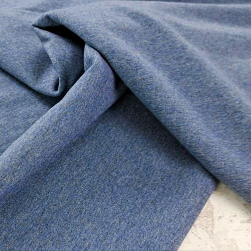 Maike Premium French Terry, Heathered Denim Blue