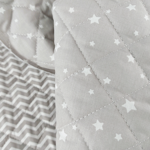 Stars and Chevron Stripes:  Quilted Double-sided Cotton, European Import