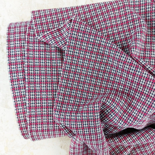 Mini Pepita, Grey & Pink:  Jacquard Knit, European Import