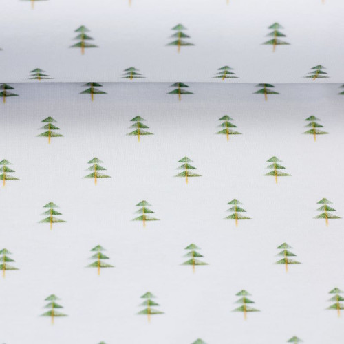 Tiny Forest, White:  Jersey Knit, European Import