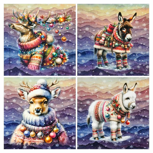 Christmas Wilds: Cotton Canvas Panel, European Import (approx. 115 cm)