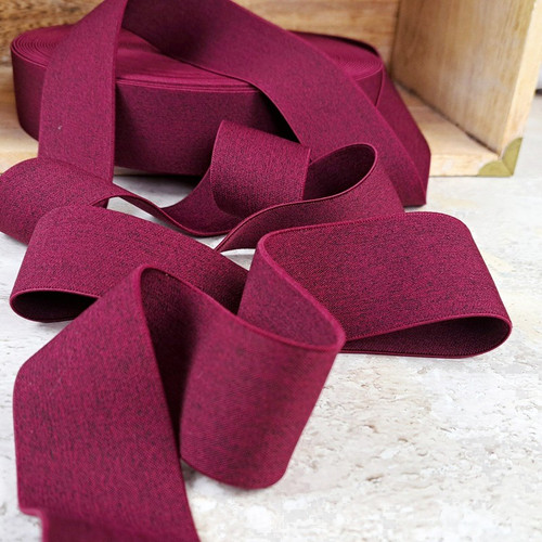40 mm Soft Boxer Elastic: Heathered Bordeaux