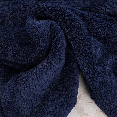 Double Faced Fleece, Navy:  European Import