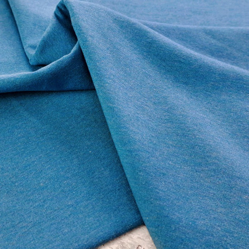 PRE-SALE: Maike Premium French Terry, Heathered Petrol (Priced per Meter)