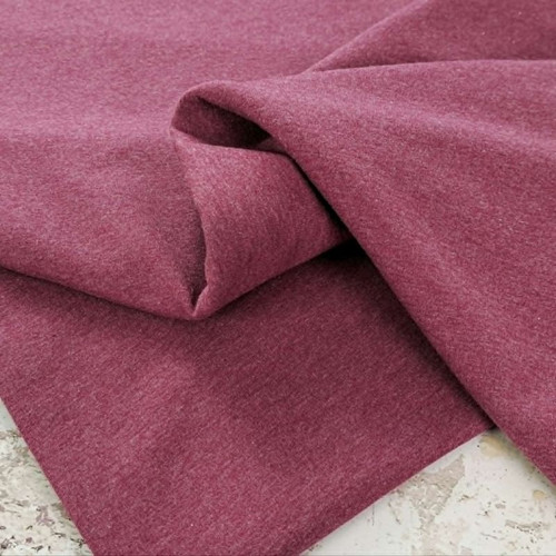 PRE-SALE: Maike Premium French Terry, Heathered Bordeaux (Priced per Meter)