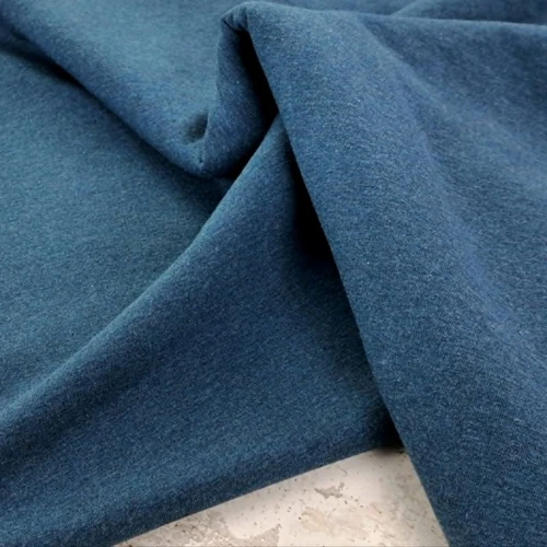 PRE-SALE: Maike Premium French Terry, Heathered Dark Teal (Priced per Meter)
