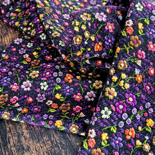 REMNANT:  Knitted Sweater, Purple:  3D, Embroidered-Look Jersey Knit, European Import  (98 cm)