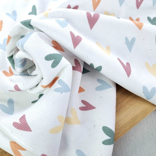 REMNANT: Luv Hearts:  Ribbed Knit, European Import (70 cm)