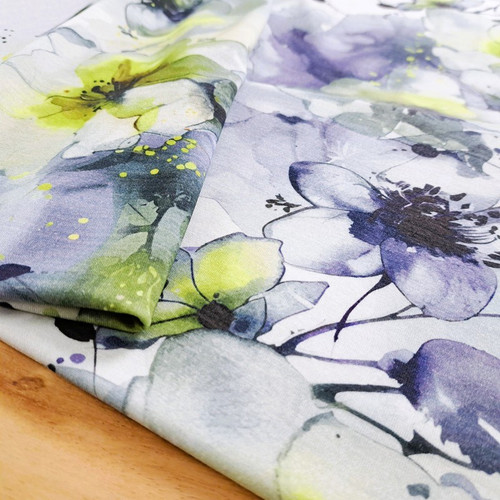 Watercolour Floral:  ECOVERO Viscose Knit, European Import
