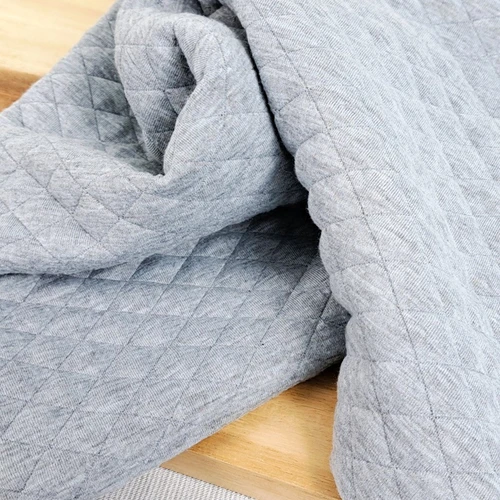 Quilted Sweatshirt, Heathered Light Grey:  European Import