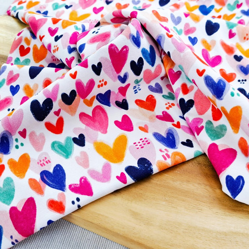 Raining Hearts: Jersey Knit, European Import