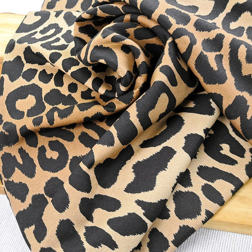 Gradient Animal Spots, Brown :  French Terry, European Import