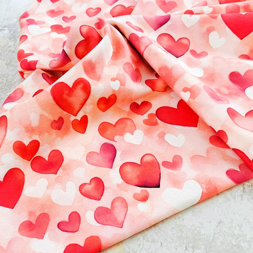 Tumbling Hearts: Jersey Knit, European Import