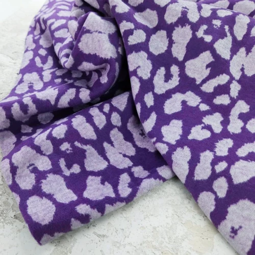 Wild Spots, Purple & Violet:  Cotton Jacquard Knit, European Import